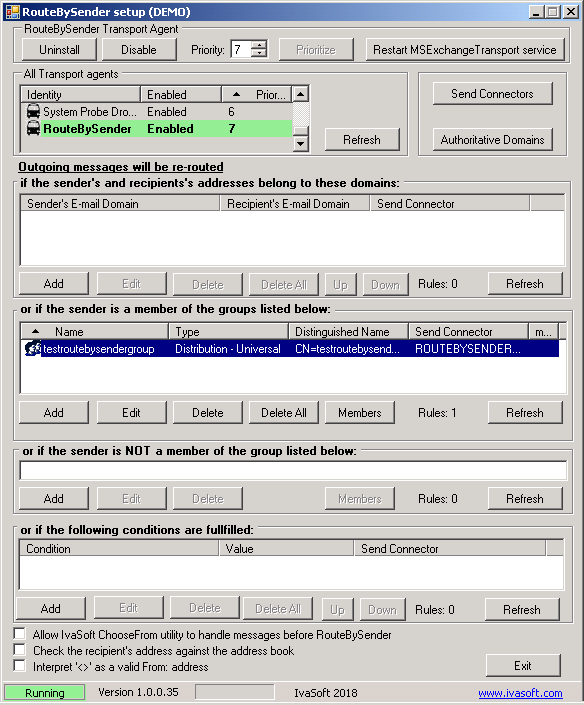 Exchange RouteBySender testing picture 5